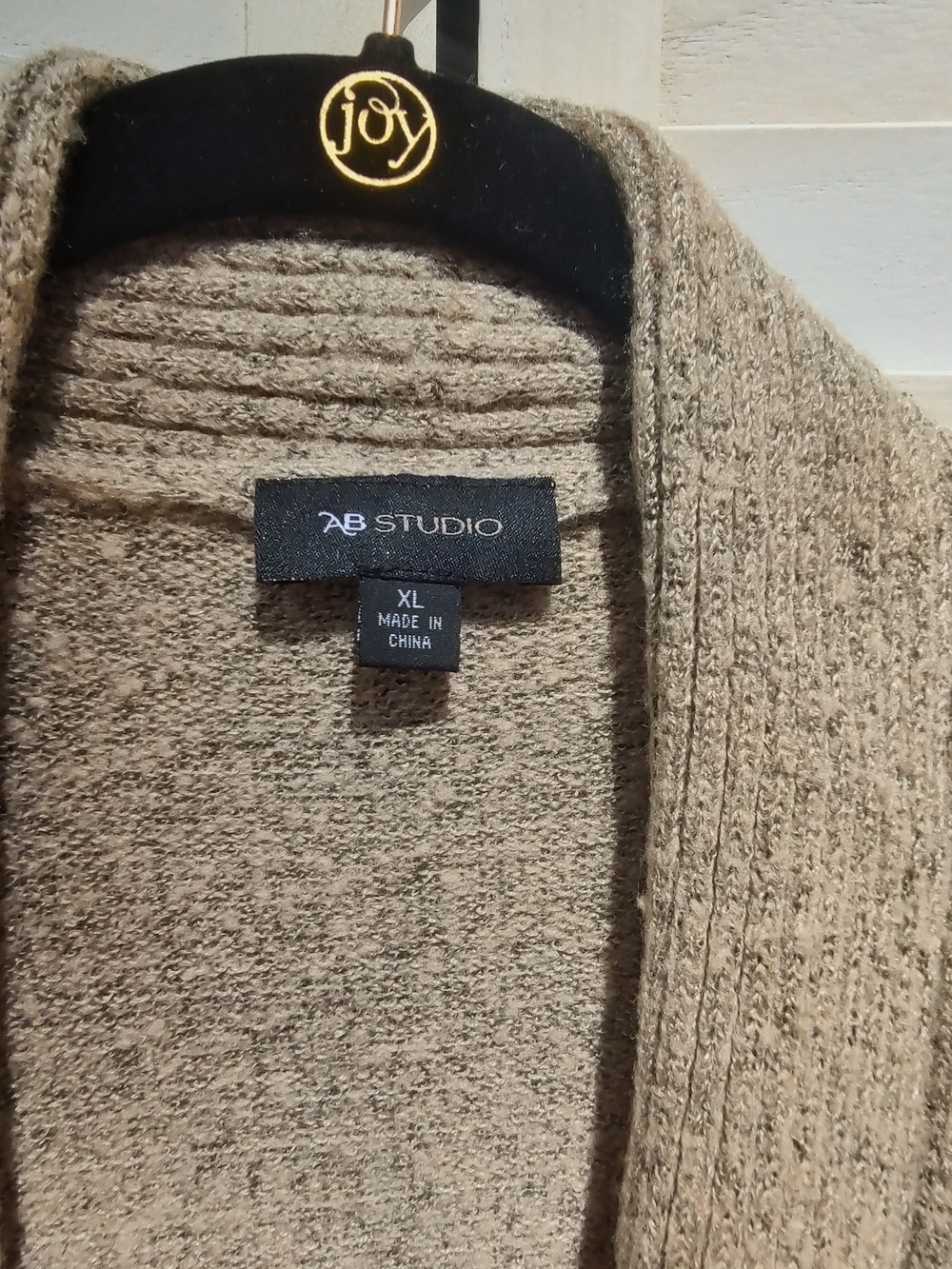 AB Studio XL Brown Knit 3/4 Length Cardigan Coat